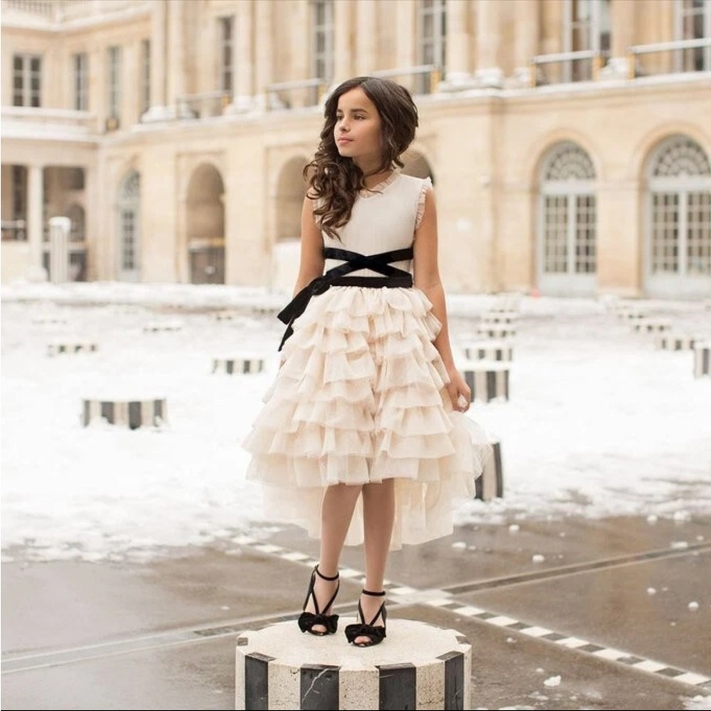 Joyfolie Tulle Girls Dress Cream Bridesmaid Wedding‎ Special Occasion Holiday